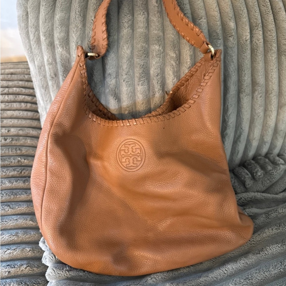 Tory Burch Caramel Leather Hobo Bag